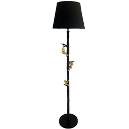Φωτιστικό Δαπέδου Zacro 306-000017 Φ37x164,5cm E27 60W Black-Gold Inart