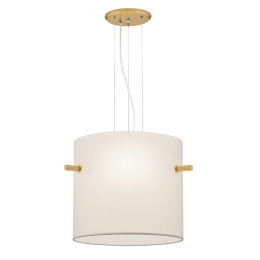 Φωτιστικό Οροφής Camden 308300308 3xE27 40W Φ50cm 150cm Brass Mat-White Trio Lighting Μέταλλο,Ύφασμα