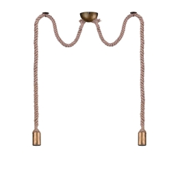 Φωτιστικό Οροφής Rope Ø12x150cm Old Brass Trio Lighting Σχοινί