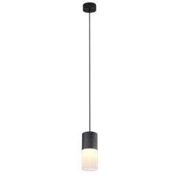 Φωτιστικό Οροφής Robin 310600101 1xE27 28W Φ10cm 150cm Black-White Trio Lighting Μέταλλο,Γυαλί