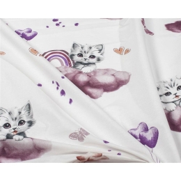 Πάνα Βρεφική Χασέ Kitten 561 Mauve DimCol 80x80cm 100% Βαμβάκι
