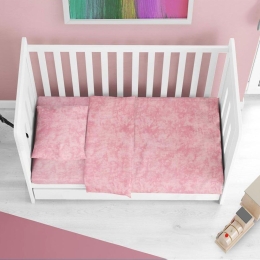 Σεντόνια Βρεφικά Premium Shadow 617 (Σετ 3τμχ) Pink DimCol Cradle 120x160cm 100% Βαμβάκι