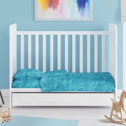 Σεντόνια Βρεφικά Premium Shadow (Σετ 3τμχ) 620 Turquoise DimCol Κούνιας 120x160cm 100% Βαμβάκι