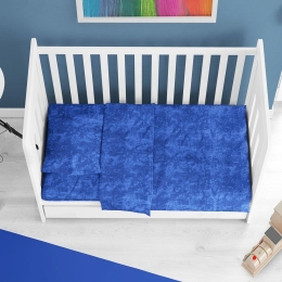 Σεντόνια Βρεφικά Premium Shadow (Σετ 3τμχ) 631 Electric Blue DimCol Κούνιας 120x160cm 100% Βαμβάκι