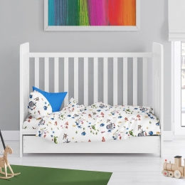 Παπλωματοθήκη Βρεφική Nemo 31 White DimCol 120x160cm 100% Βαμβακερή Φανέλα