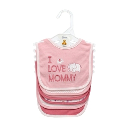 Σαλιάρες Elephant 22 Interlock Με Επένδυση Terry Και Velcro (Σετ 6τμχ) 30x20 Pink DimCol Βαμβάκι-Πολυέστερ