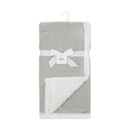 Κουβέρτα Βρεφική Sherpa Cord Ριγέ 10 Grey DimCol Αγκαλιάς 75x100cm Πολυέστερ