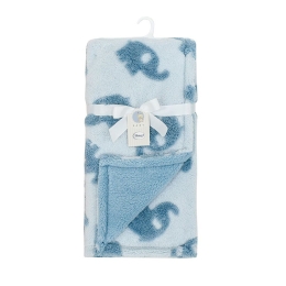 Κουβέρτα Βρεφική Sherpa Jacquard Elephant 08 Sky Blue DimCol Αγκαλιάς 75x100cm Πολυέστερ