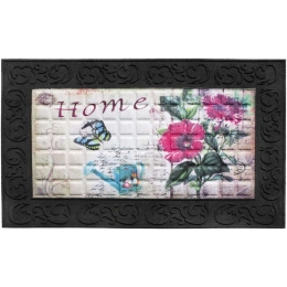Πατάκι Εισόδου Venga 002 Home Flowers 45X75cm Black-Multi Sdim 45X75