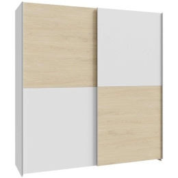 Ντουλάπα Δίφυλλη Jolite 318-000021 190x61x190,5cm White-Oak Δίφυλλη
