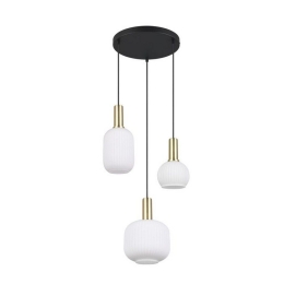 Φωτιστικό Οροφής Diva 319830308 38x30x150cm 3xE27 10W Brass-White Trio Lighting