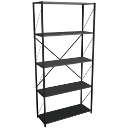 Βιβλιοθήκη Tikilmo 321-000004 88x34x180cm Anthracite-Black
