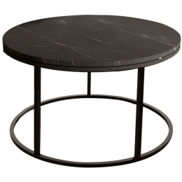Τραπέζι Σαλονιού Drion 321-000087 Φ60x40cm Marble Effect Black