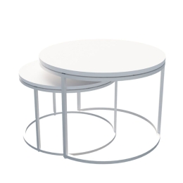 Τραπέζια Σαλονιού Solme 321-000112 (Σετ 2Τμχ) 60x75x40/60x75x45cm White