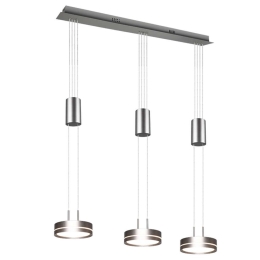 Φωτιστικό Οροφής - Ράγα Franklin 326510307 3x9W Led 85X14cm Nickel Mat Trio Lighting Αλουμίνιο