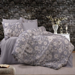 Παπλωματοθήκη Ήρα 426 Grey DimCol Υπέρδιπλo 220x240cm Βαμβάκι-Πολυέστερ
