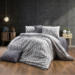 Παπλωματοθήκη Ευδοξία 480 Grey DimCol Υπέρδιπλo 220x240cm Βαμβάκι-Πολυέστερ