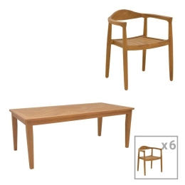 Τραπεζαρία Κήπου Ganny-Mady (Σετ 7Τμχ) 340-000035 Natural 7 Θέσεων