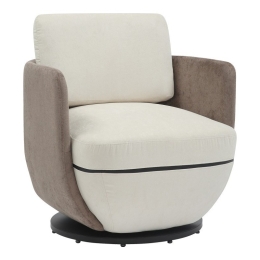Πολυθρόνα Περιστρεφόμενη Coupa 350-000024 75x77x79cm Beige-Taupe