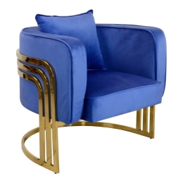 Πολυθρόνα Roblu 357-000006 72x77,4x70cm Blue-Gold