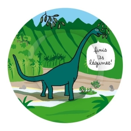 Πιάτο Παιδικό Dinos 52-922/13 20m 24m+ Green Petit Jour Paris 1 τμχ Μελαμίνη