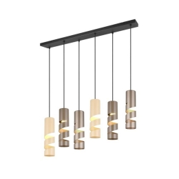Φωτιστικό Οροφής - Ράγα Stream 364000617 100x14x150cm 6xGU10 10W Beige-Coffee Trio Lighting