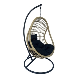 Κρεμαστή Φωλιά Cungo 368-000008 125x105x195cm Beige-Black