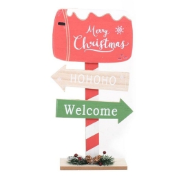 Χριστουγεννιάτικο Διακοσμητικό Merry Xmas-Welcome 372-99-235 15x5x36cm Multi