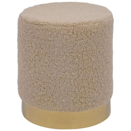 Σκαμπό 373-223-225 34x37cm Beige-Gold