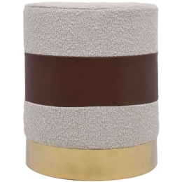 Σκαμπό 373-223-888 34x37cm Beige-Brown