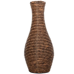 Βάζο 374-225-617 50cm Natural-Black Rattan,Artificial Leather