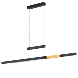 Φωτιστικό Οροφής - Ράγα Trajan 375310502 42W Led 95-150cm Black-Brass Trio Lighting Μέταλλο