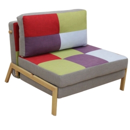 Πολυθρόνα-Κρεβάτι Sara 40.0083 95x96x40-79/95x198x36cm Multicolor Zita Plus