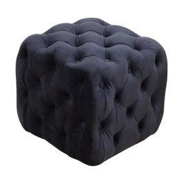 Σκαμπό Astra Velvet 40.0161 45x45x45cm Black Zita Plus