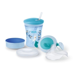 Ποτηράκι Παιδικό Action Cup 10255396 230ml 6 Μηνών + Με Ανταλλακτικά Στόμια Blue Nuk 230ml Πλαστικό