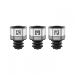 Πώμα Κρασιού Fresh & Save (Σετ 3Τμχ) 36802-003 3x4cm Grey-Black Zwilling Ατσάλι,Σιλικόνη