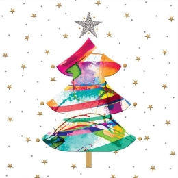 Χαρτοπετσέτες Χριστουγεννιάτικες Glitter Tree 325002881 25x25cm Multi Paperproducts Design