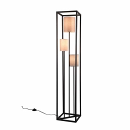Φωτιστικό Δαπέδου Ross 403100317 29x29x153cm 3xE27 25W Black-Beige Trio Lighting