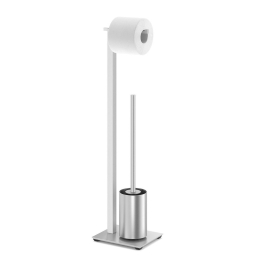 Χαρτοθήκη Δαπέδου Με Πιγκάλ Carvo 40488 15x18x71,8cm White-Inox Zack Ανοξείδωτο Ατσάλι