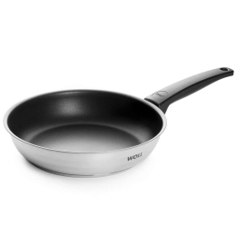 Τηγάνι Αντικολλητικό Concept 524NC 24cm Inox-Black Woll 24cm Ανοξείδωτο Ατσάλι