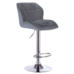 Σκαμπό Μπαρ Bar 86 Margo (Σετ 2Τμχ) 43.0203.S 42x49x109cm Grey Μέταλλο,Τεχνόδερμα