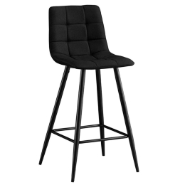 Σκαμπό Μπάρ Nora 43.1363 73cm Με Ύφασμα Black
