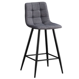 Σκαμπό Μπάρ Nora 43.1364 73cm Με Ύφασμα Grey