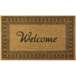 Πατάκι Εισόδου Finesse 315 Flower Border Welcome 45X75cm Beige-Black Sdim 45X75