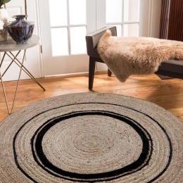 Χαλί Delhi BR-701 Beige-Black New Plan 150X150cm Round