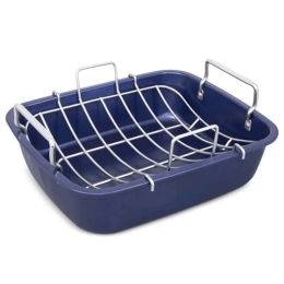 Ταψί Αντικολλητικό Με Σχάρα E980206 40,5x34x13,5cm Blue Zyliss Ατσάλι