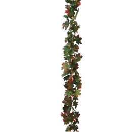 Τεχνητή Γιρλάντα Πλατάνι 00-00-3505-6 270cm Green-Orange Marhome Πλαστικό, Ύφασμα