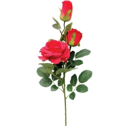 Τεχνητό Λουλούδι Τριαντάφυλλο 00-00-16026-2 67cm Red Marhome Συνθετικό Υλικό
