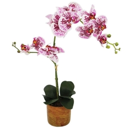 Τεχνητό Φυτό Σε Κασπώ Ορχιδέα 04-00-21028-2 63cm White-Pink Marhome Κεραμικό