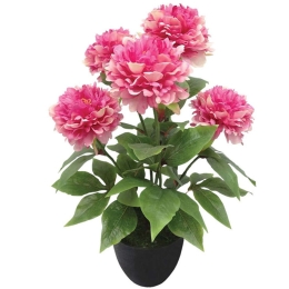 Τεχνητό Φυτό Παιώνια Σε Κασπώ 04-00-24185-1 48cm Multi-Fuchsia Marhome Πλαστικό